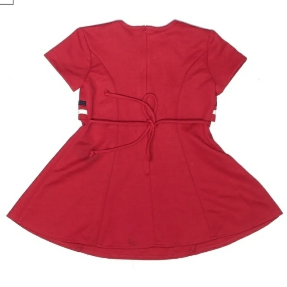Amy Too! Vintage Red Dress Varsity Stripe Cheerleader Size 4 Cute Sporty EUC